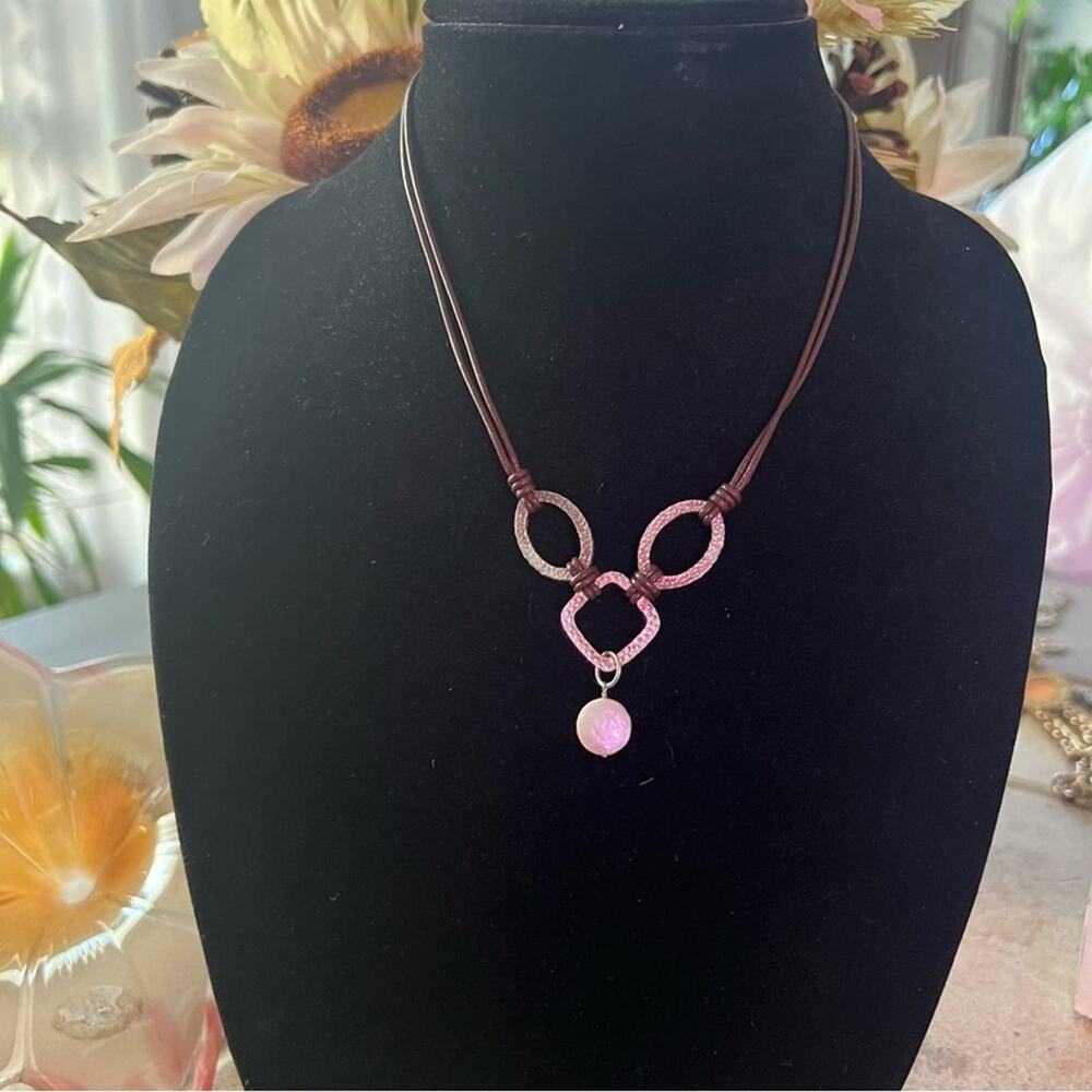 Silpada 925 Sterling Silver & Leather Necklace - Picture 2 of 12